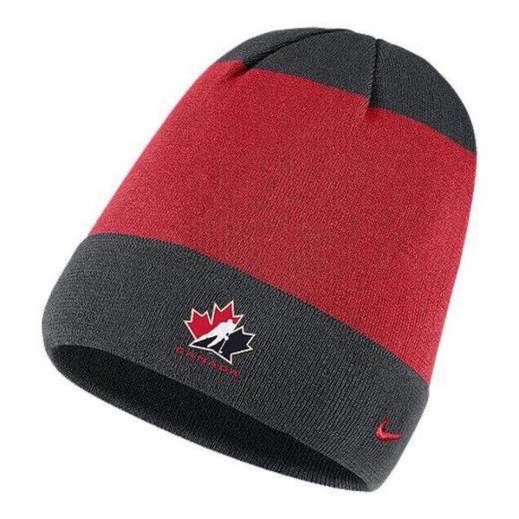BRAND NEW youth boy girl nike team Canada black & red beanie / toque / hat - Picture 1 of 2